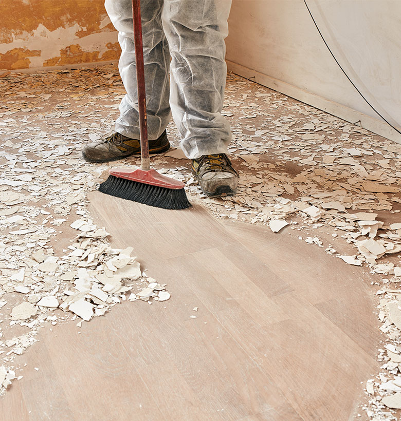 Cleaning up after a construction project in St. Clair County.