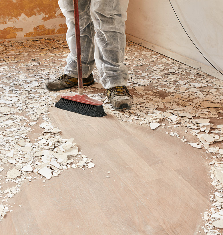 Cleaning up after a construction project in St. Clair County. 